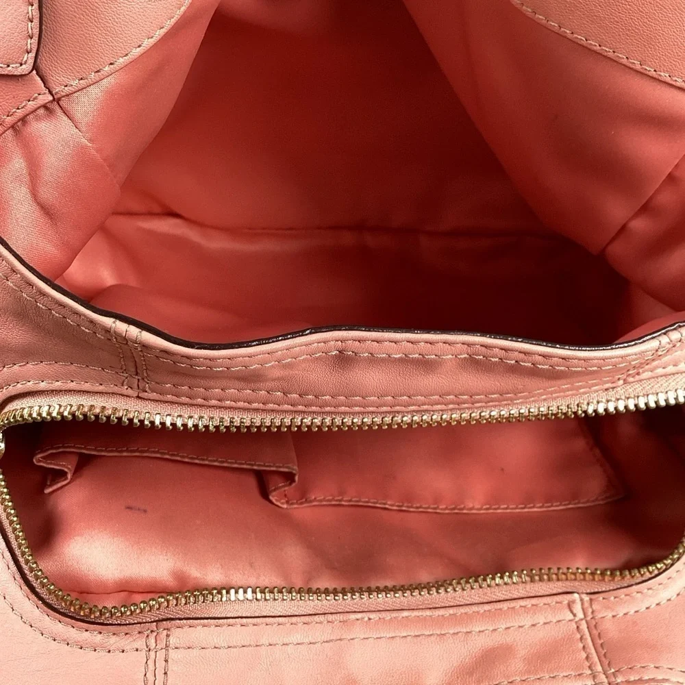 COACH‎ 22485 VINTAGE ASHLEY TOSSED LASER CUT LEATHER SHOULDER BAG PINK CORAL HOB - Picture 11 of 16